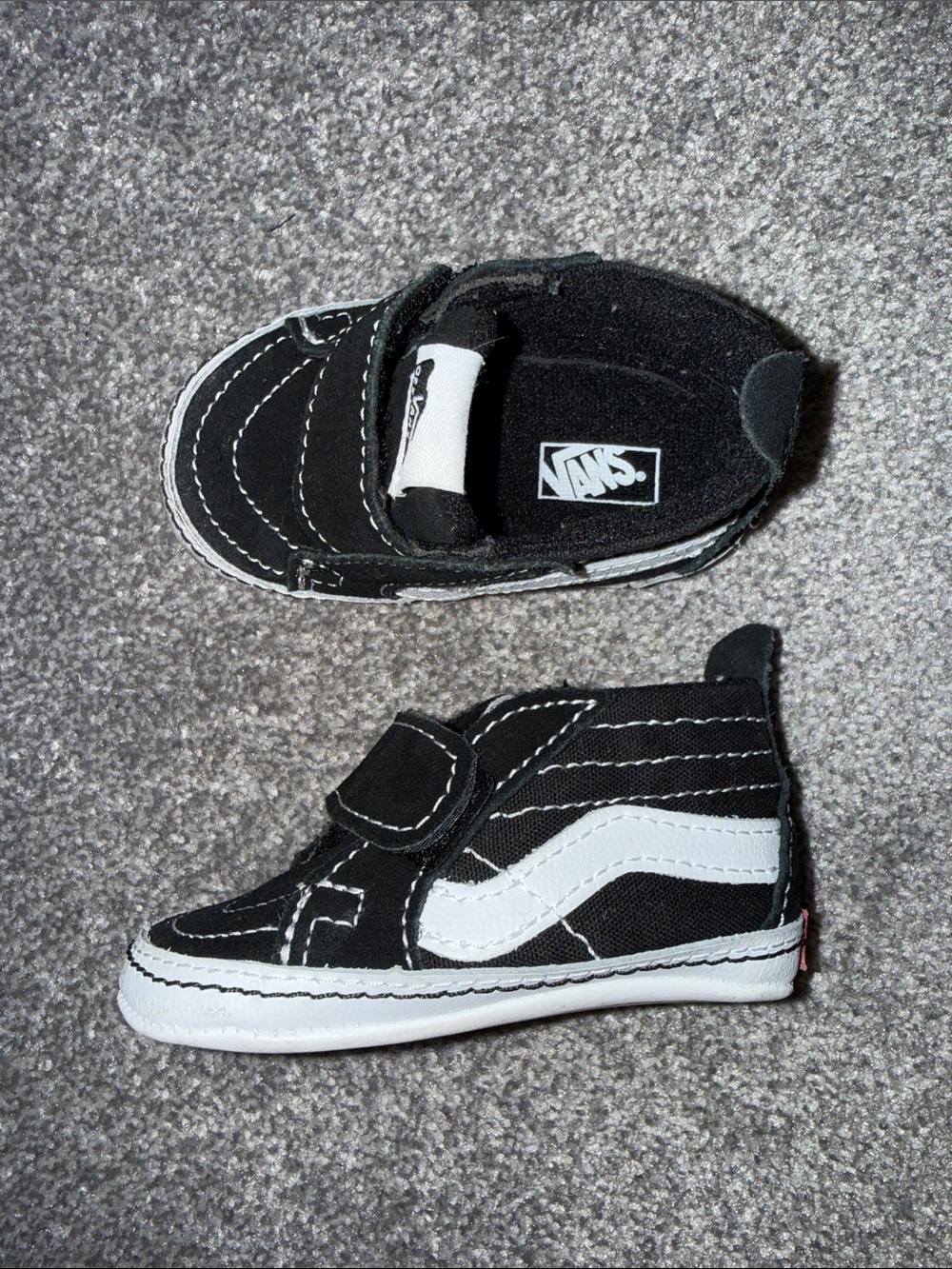 Vans Black & White Baby High-Top Hook-and-Loop Sneaker